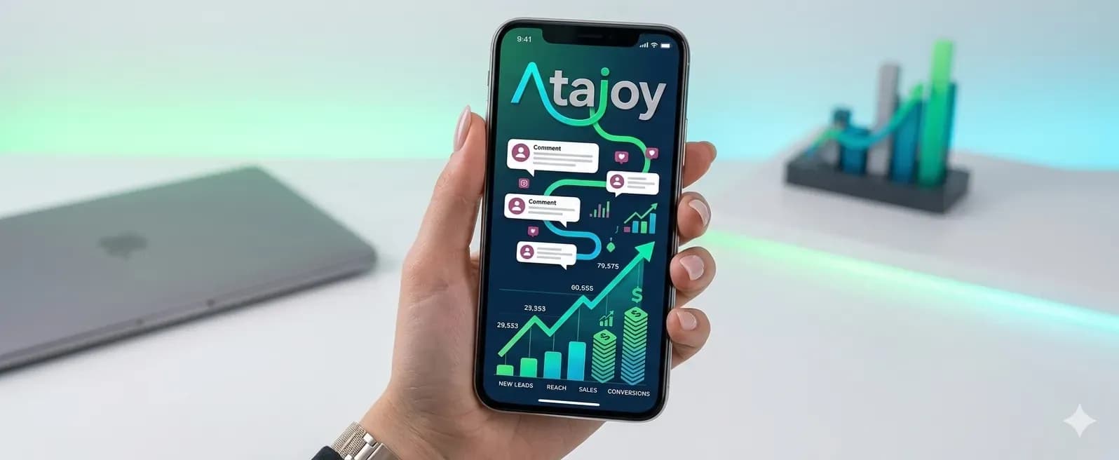 Atajoy transition from social media engagement (comments) into an automated sales pipeline